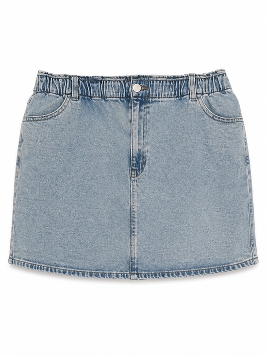 Reitmans Dresses & Skirts - Reitmans Light Blue Denim Mini Skirt Elastic Waist – Size 18/20 Like New